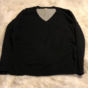 J Crew black pullover sweater w/ gray back L
